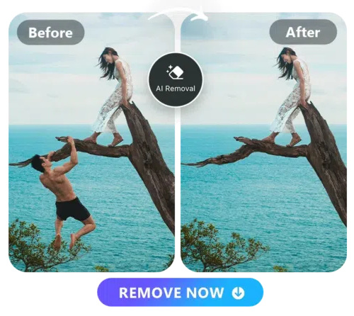 a couple photo and the guy removed photo side by side